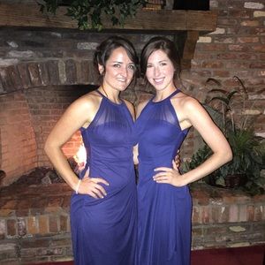 David’s Bridal Navy ‘Marine’ Blue Gown // Size 0